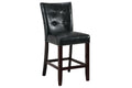 Set of 2 Black Faux Leather Tufted Counter Height Dining Chairs B1022