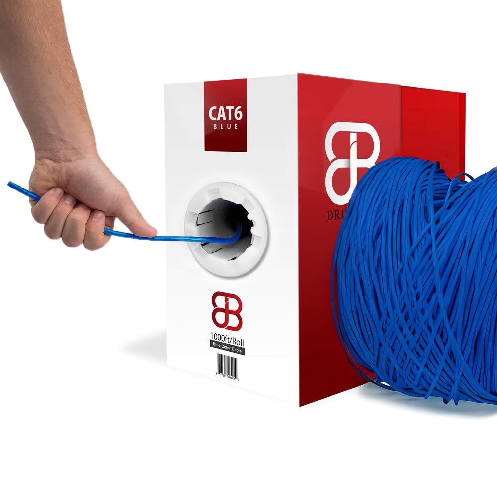 Cat6 1000ft Ethernet Cable 23AWG Solid CCA UTP Dark Blue J884206