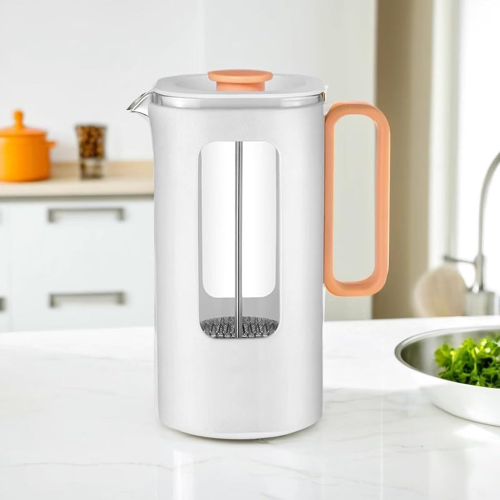 French Press Coffee Maker with Plastic Handle, Double Wall Insulation & Stainless Steel Filter P718