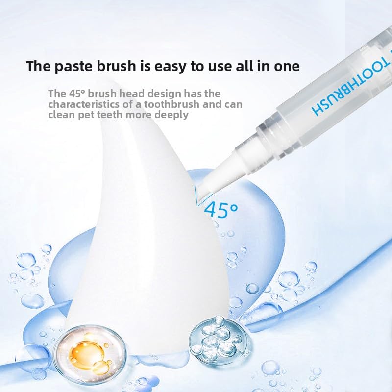 Pet Teeth Cleaning Pen 2-Pack Twist-Up Toothbrush Gel Kits with 45-Degree Soft Brush Head S879194