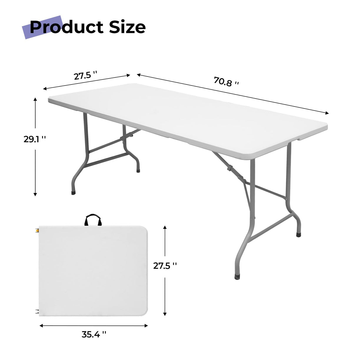 White 6ft Heavy Duty Folding Table P65323