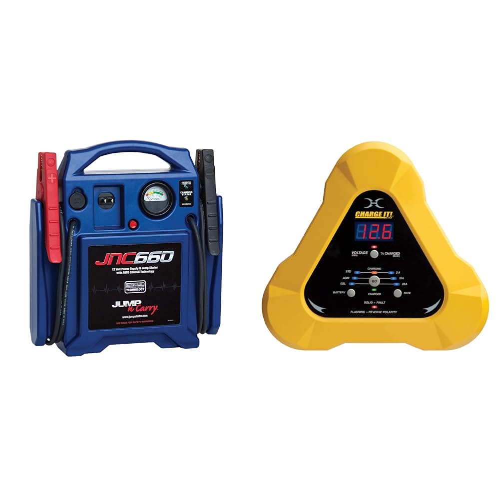 1700 Peak Amp 12 Volt Jump Starter and 20 Amp Smart Battery Charger M718609