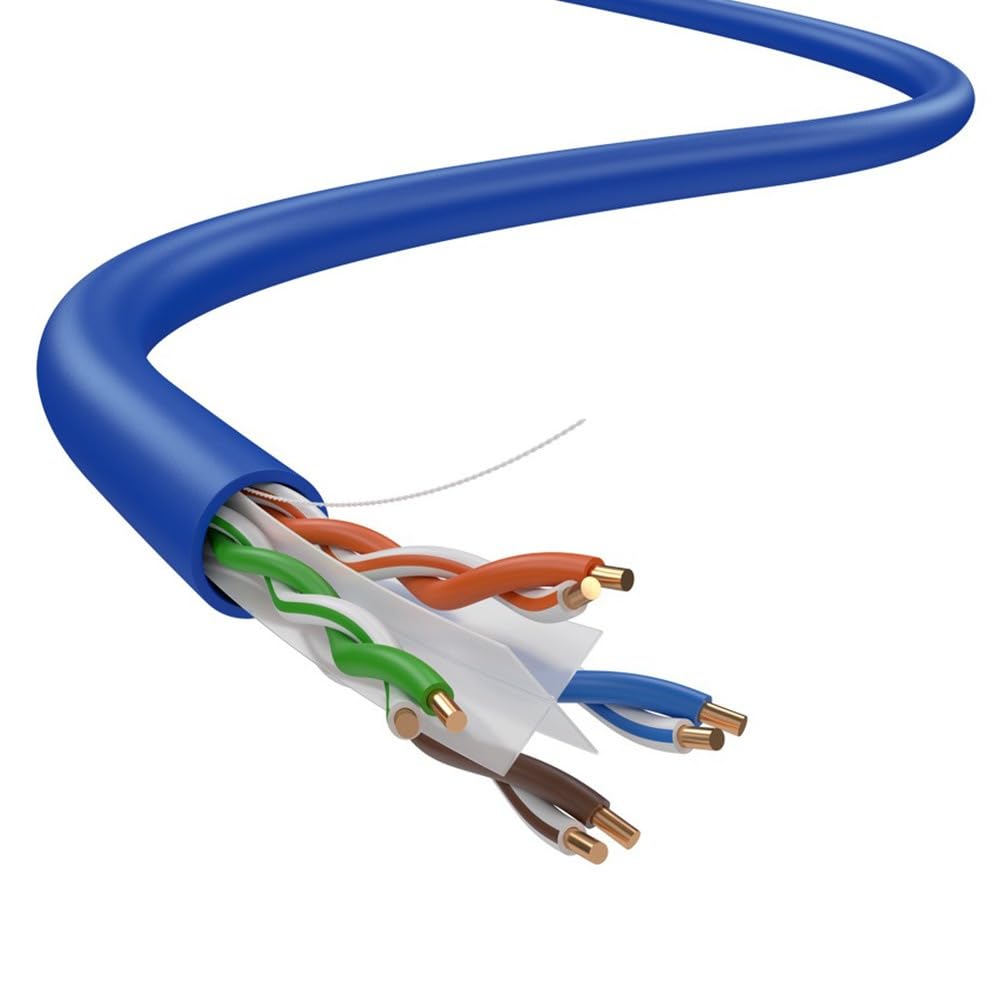 Cat6 1000ft Ethernet Cable 23AWG Solid CCA UTP Dark Blue J884206