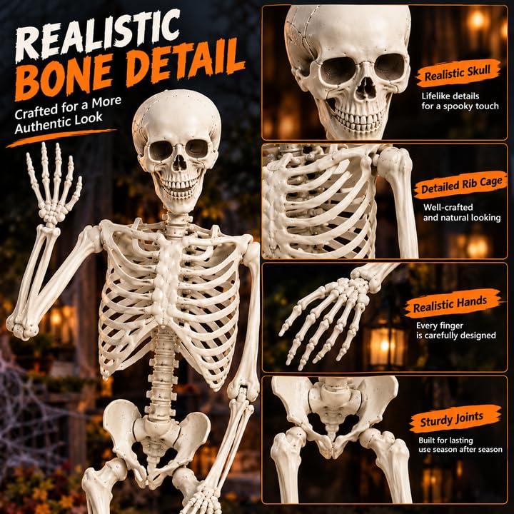 5.4FT Poseable Skeleton with Flexible Joints E8185