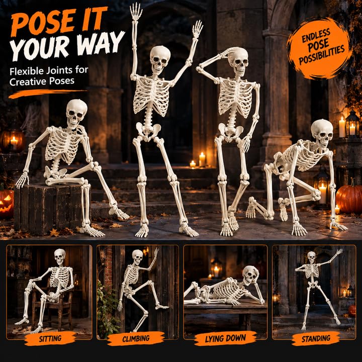 5.4FT Poseable Skeleton with Flexible Joints E8185