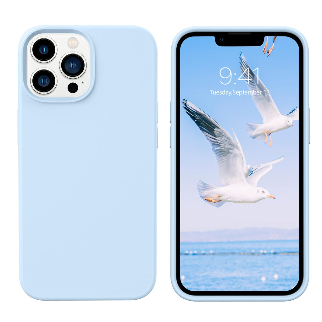 Compatible with iPhone 13 Pro Max Liquid Silicone Phone Case Light Blue T294345