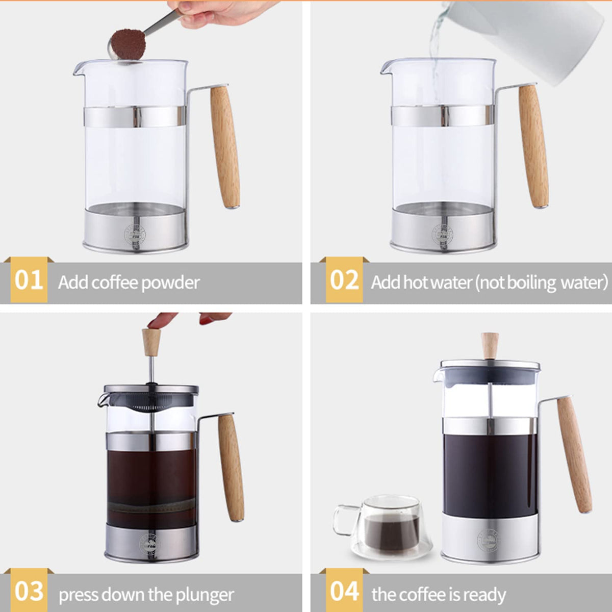 27oz Stainless Steel French Press Coffee Maker R629
