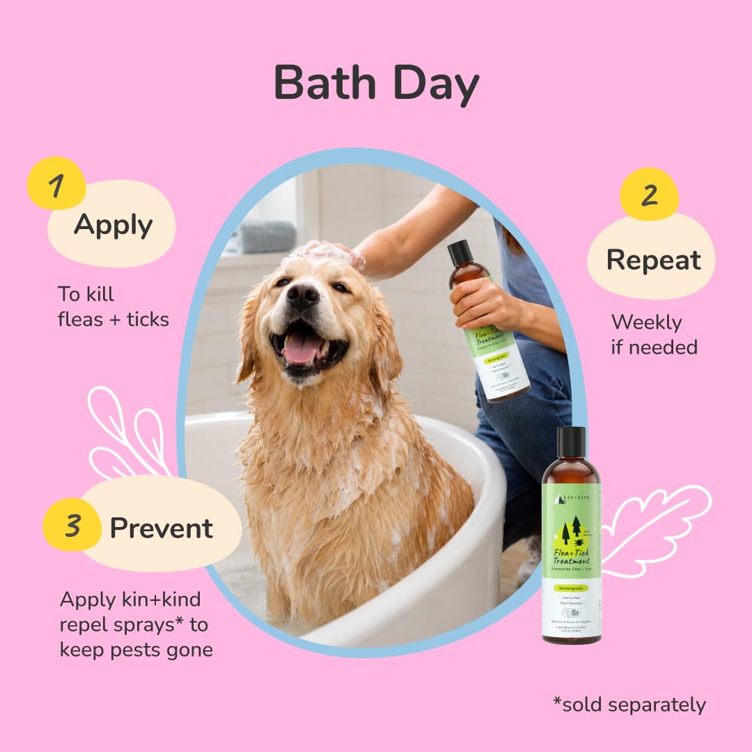 Lemongrass Flea & Tick Shampoo for Dogs & Cats 12 fl oz H766