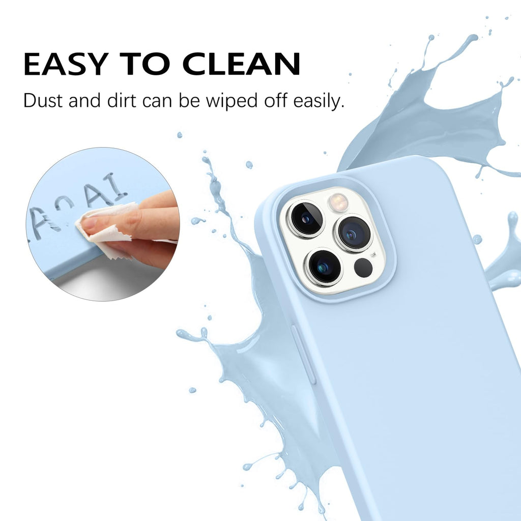 Compatible with iPhone 13 Pro Max Liquid Silicone Phone Case Light Blue T294345