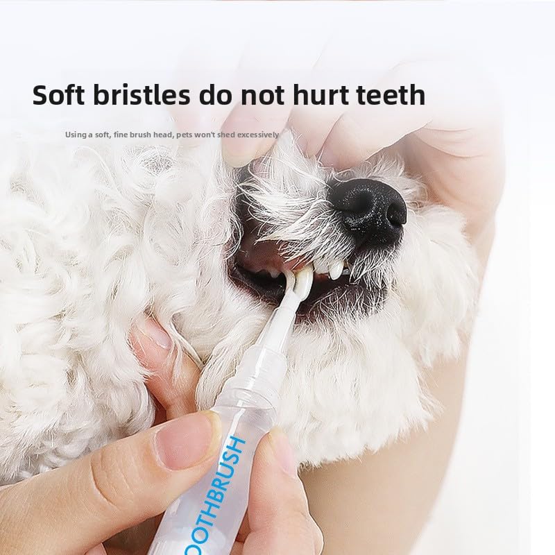 Pet Teeth Cleaning Pen 2-Pack Twist-Up Toothbrush Gel Kits with 45-Degree Soft Brush Head S879194