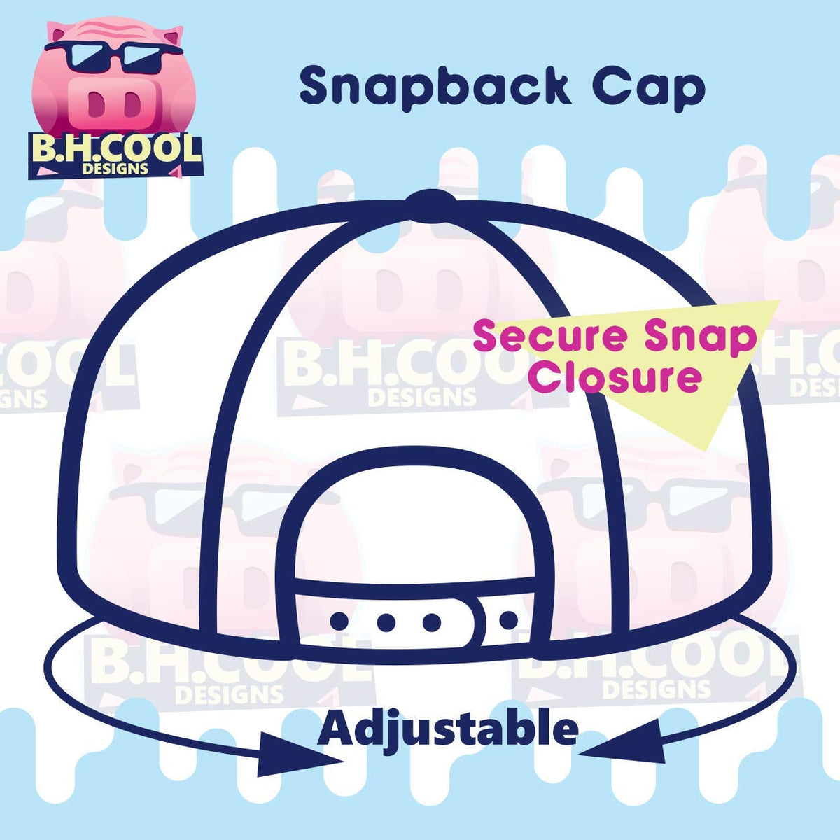 Structured Flat Bill Snapback Cap S33576