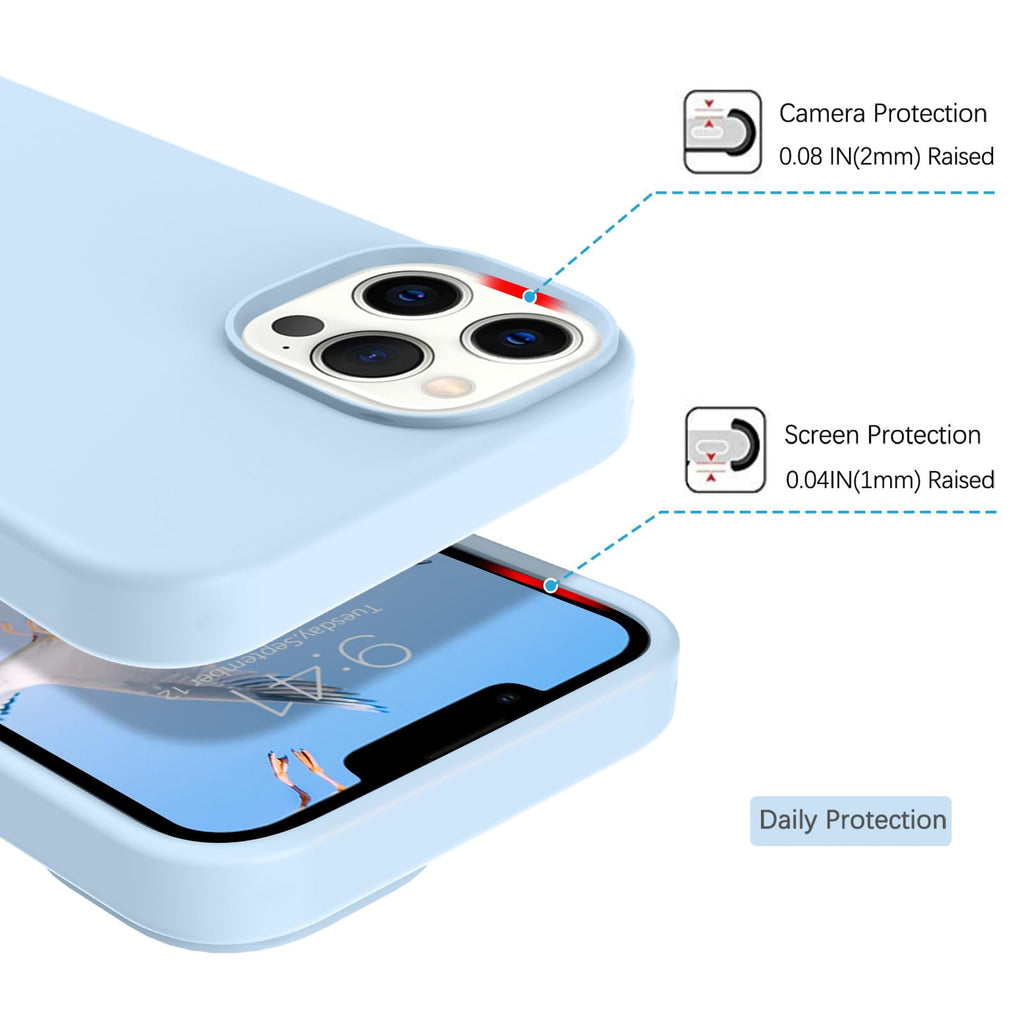 Compatible with iPhone 13 Pro Max Liquid Silicone Phone Case Light Blue T294345