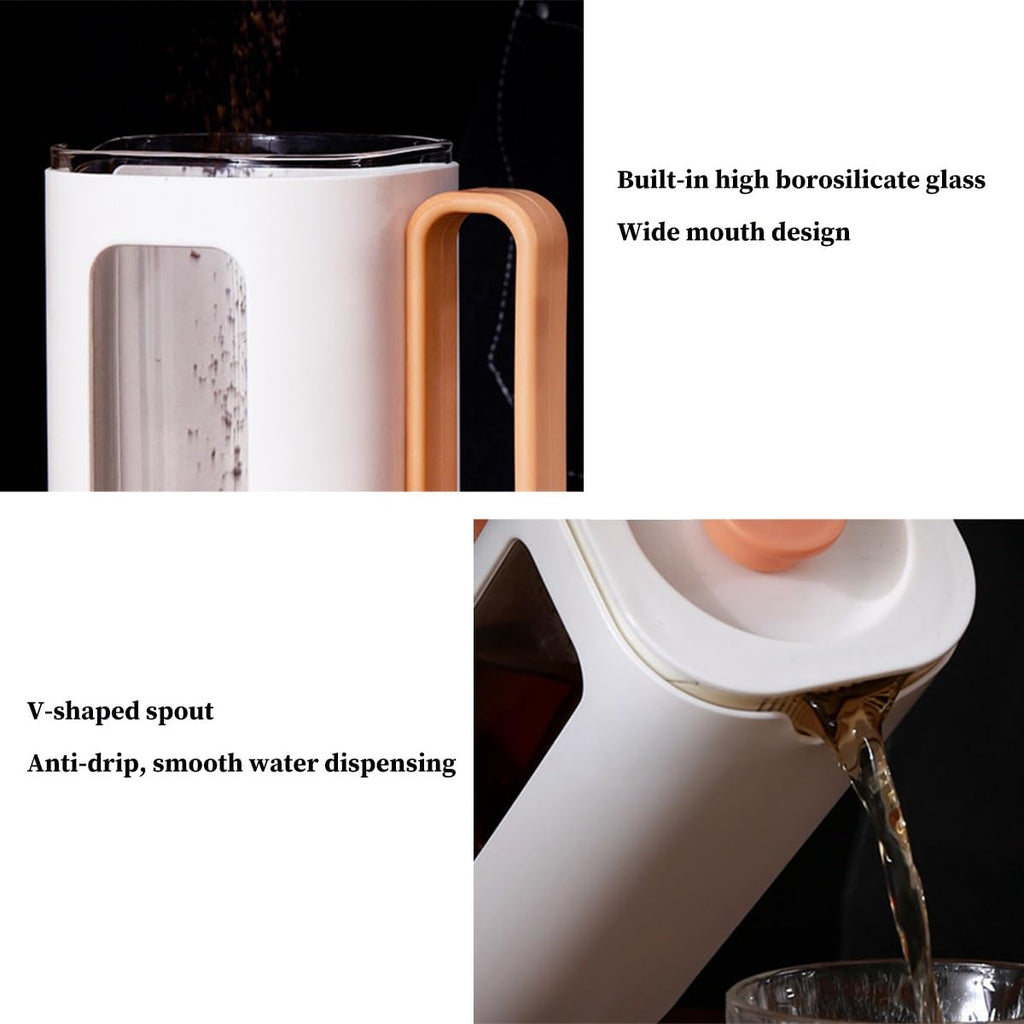 French Press Coffee Maker with Plastic Handle, Double Wall Insulation & Stainless Steel Filter P718
