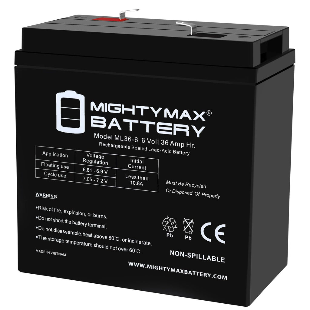 6V 36Ah AGM F2 Terminal Battery C5255
