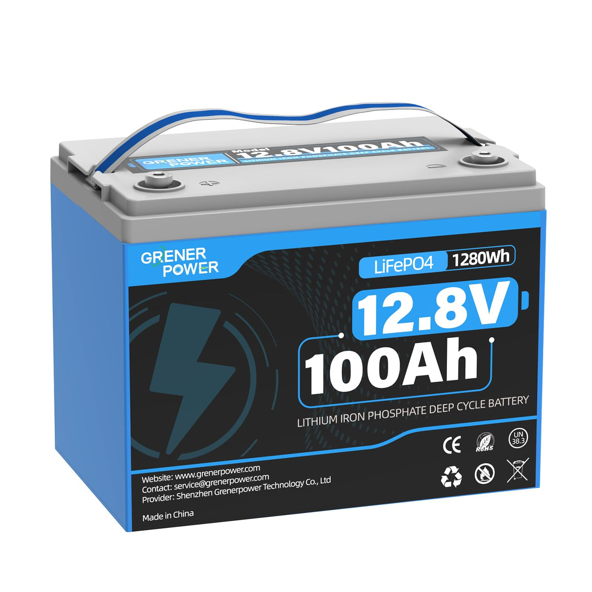 12V 100Ah LiFePO4 Lithium Battery, 15000 Cycles, 100A BMS B42119