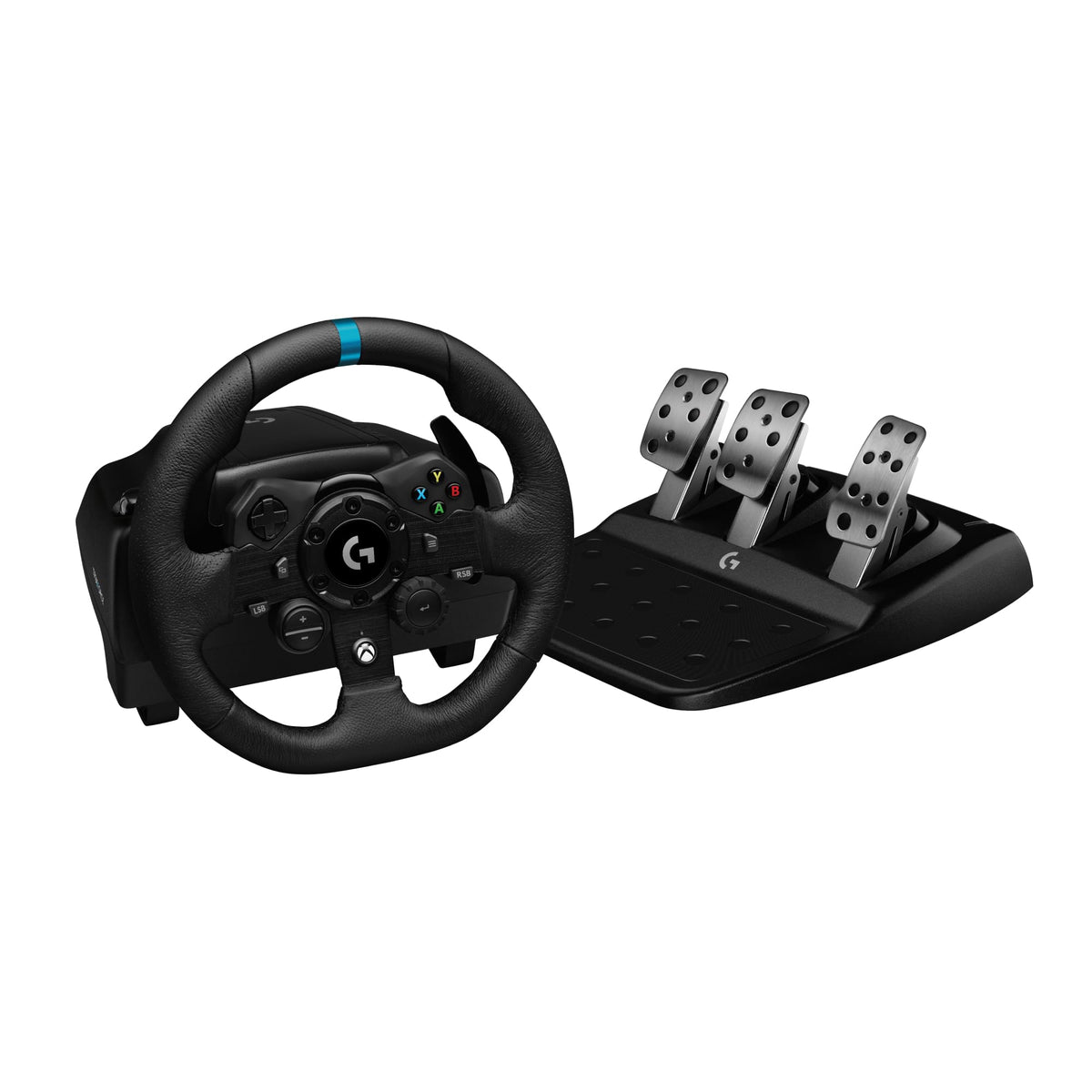 Racing Wheel and Pedals with Force Feedback and Leather Wheel Cover W19835