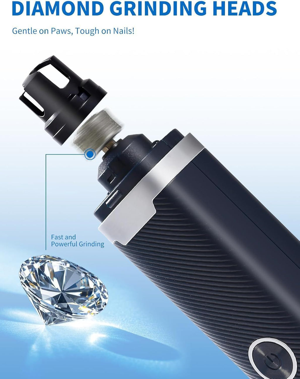 3 Speed Silent Rechargeable Pet Nail Grinder with 2 LED Lights I7484