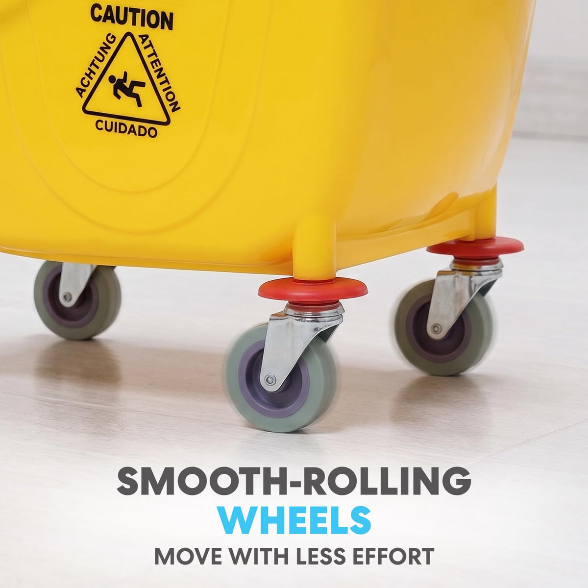 Yellow 35 Quart Mop Bucket on Wheels, 2-Pack N9711