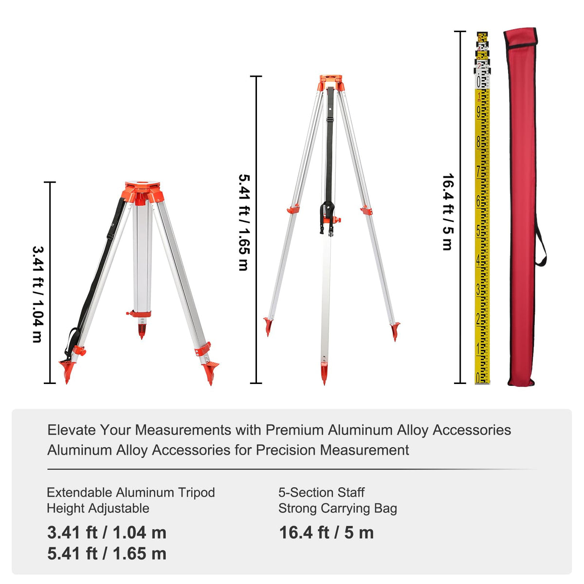 Green 360 Degree Self Leveling Rotary Laser Level Kit with Tripod & Staff I92576