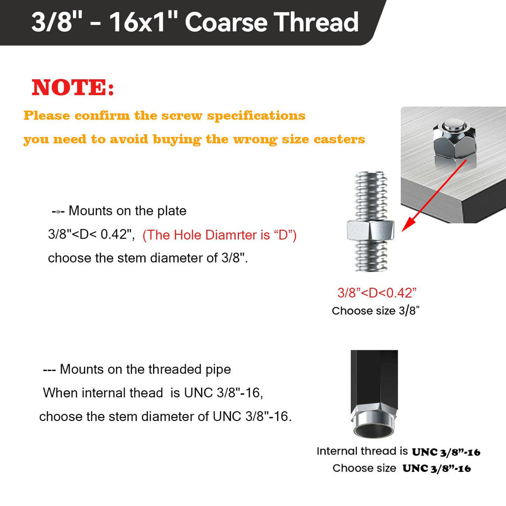 5 Inch Swivel Threaded Stem Casters Set of 4 Heavy Duty 2400lbs Black P828
