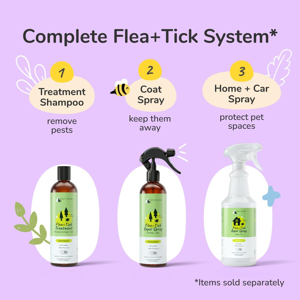 Lemongrass Flea & Tick Shampoo for Dogs & Cats 12 fl oz H766