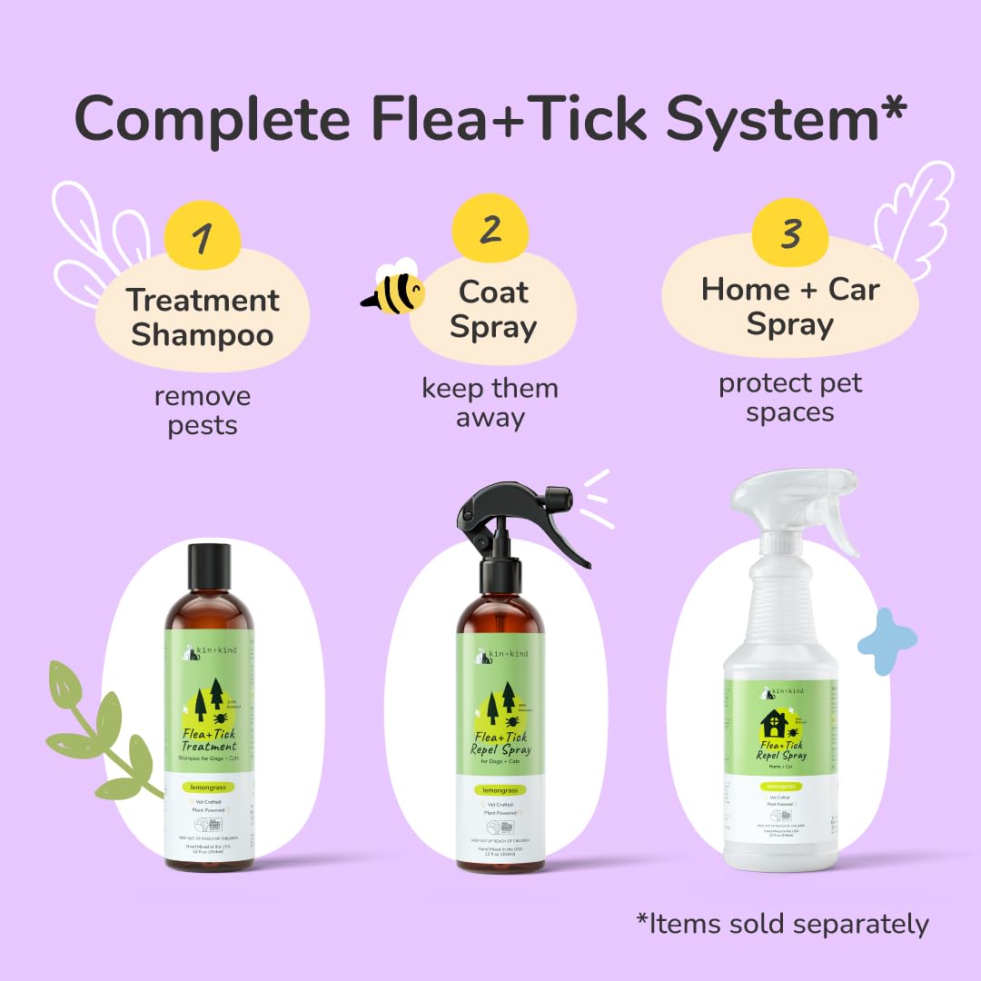 Lemongrass Flea & Tick Shampoo for Dogs & Cats 12 fl oz H766
