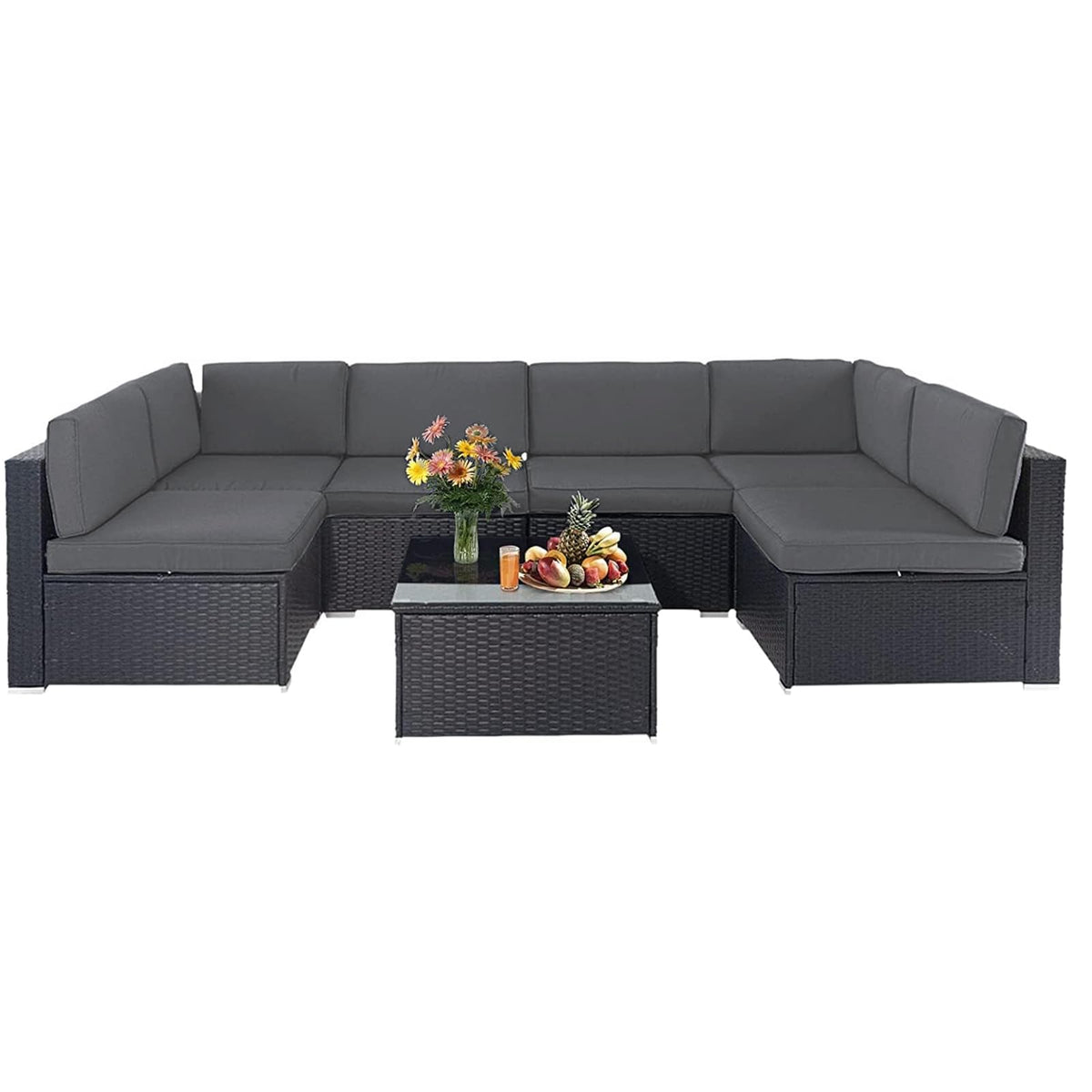 Grey 7-Piece Outdoor Patio Furniture Set W503818