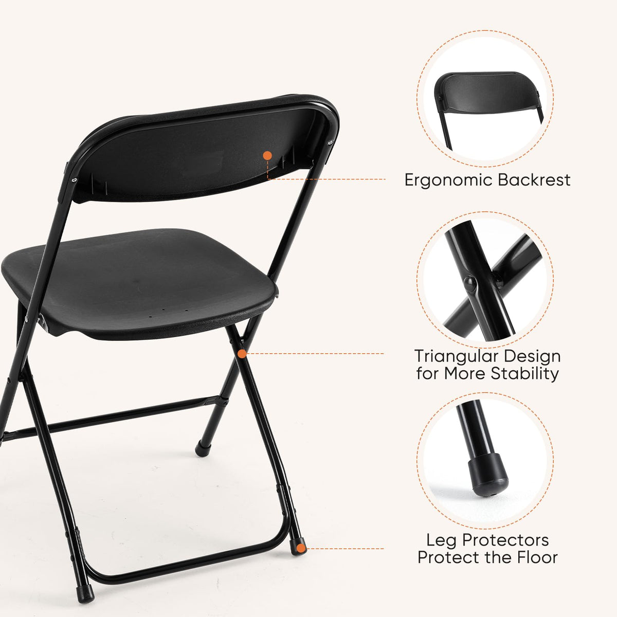 10 Pack Portable Folding Chairs J8316