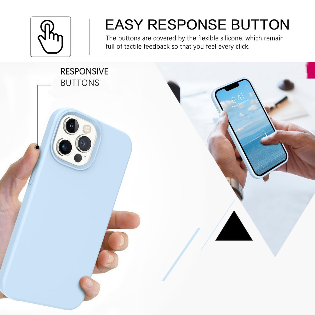 Compatible with iPhone 13 Pro Max Liquid Silicone Phone Case Light Blue T294345