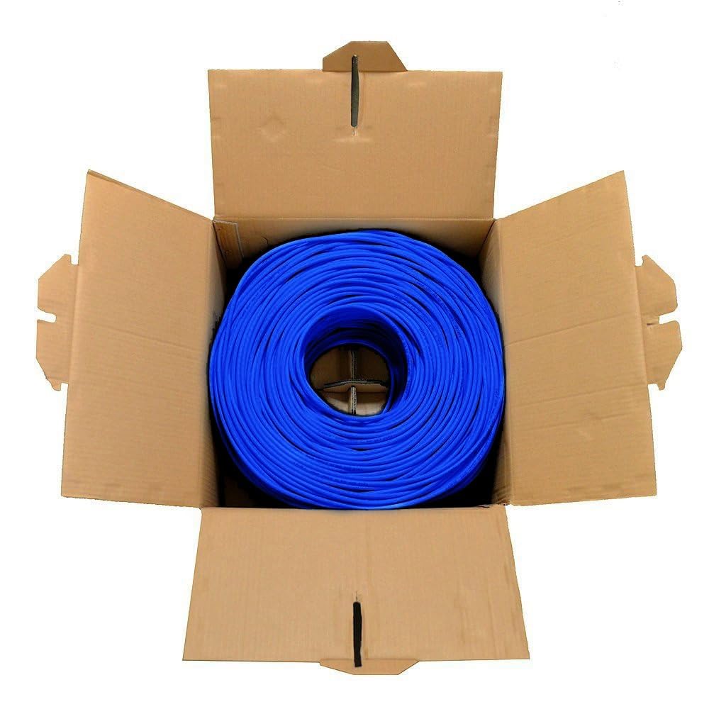 Cat6 1000ft Ethernet Cable 23AWG Solid CCA UTP Dark Blue J884206