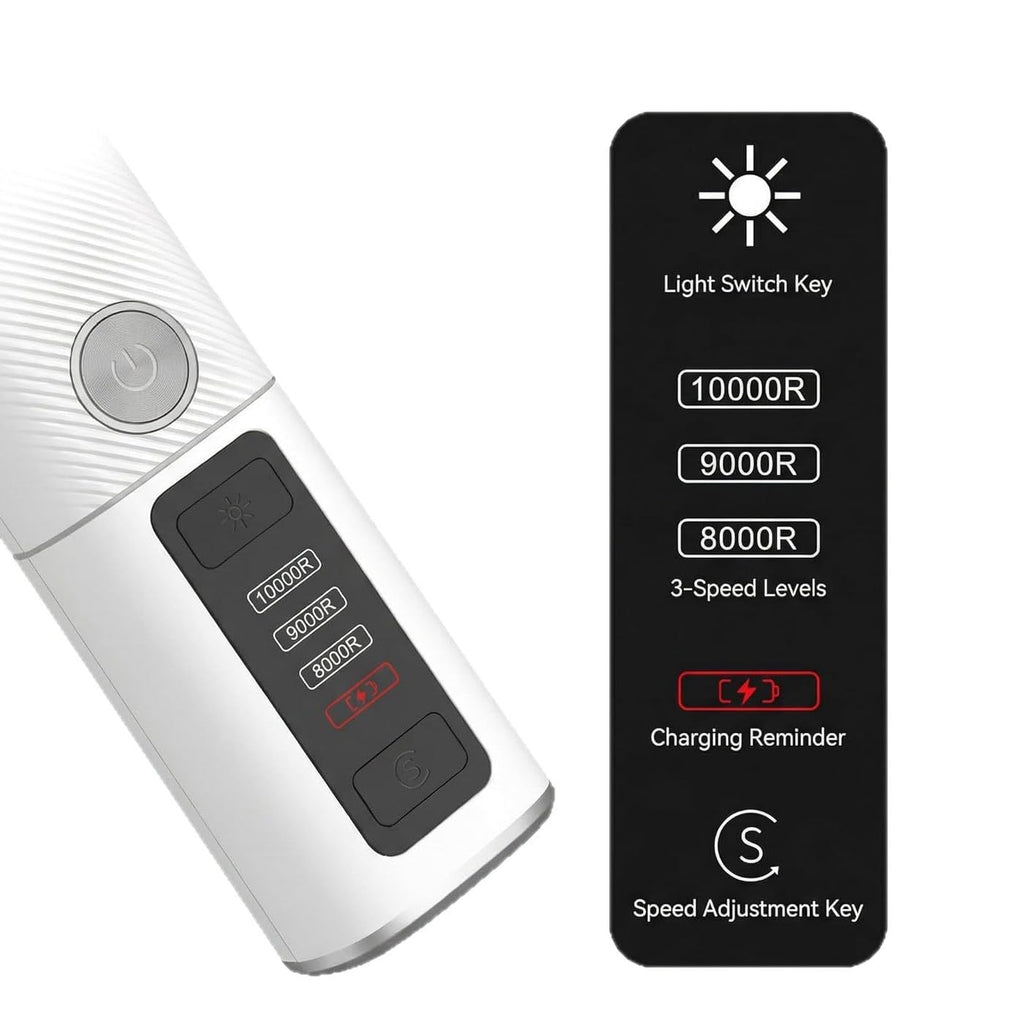 3 Speed Silent Rechargeable Pet Nail Grinder with 2 LED Lights I7484