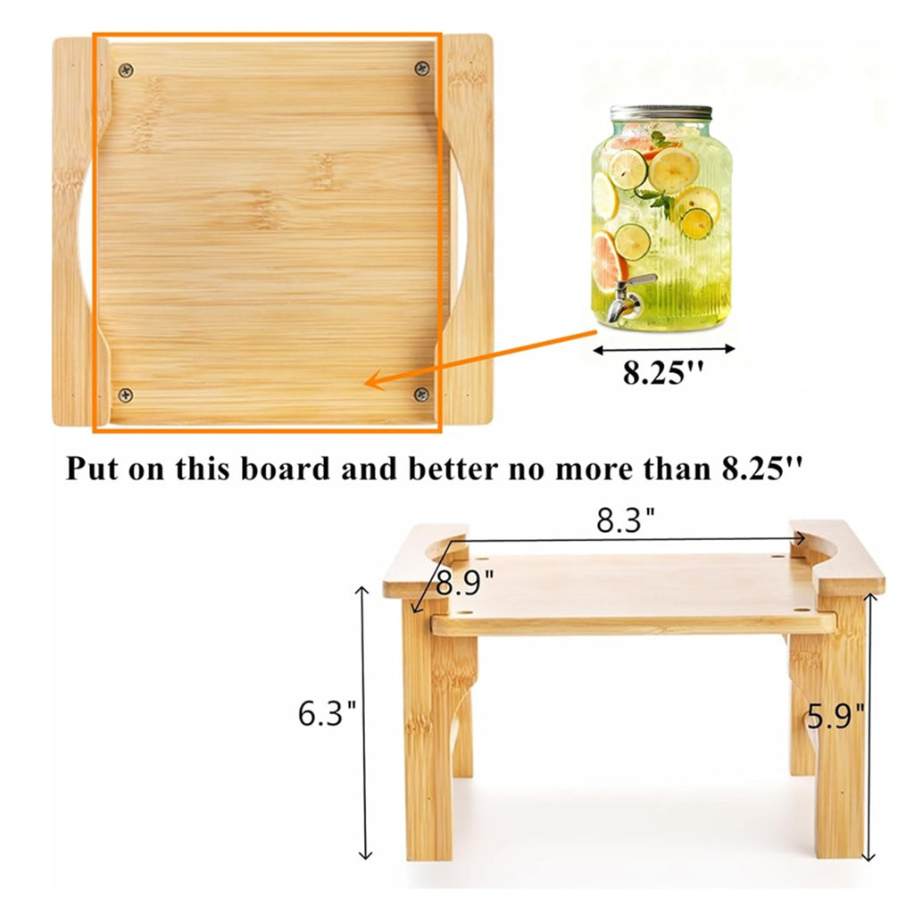 2 Pack Natural Bamboo Beverage Dispenser Stand S460
