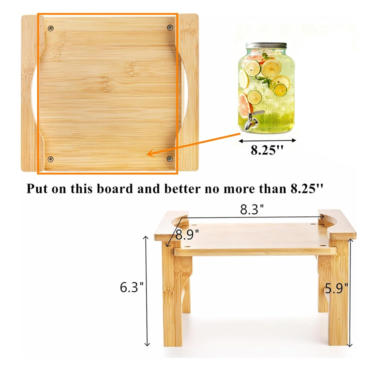 2 Pack Natural Bamboo Beverage Dispenser Stand S460