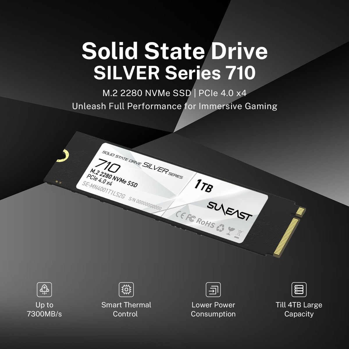 1TB M.2 2280 PCIe4.0 NVMe Internal SSD Z69382