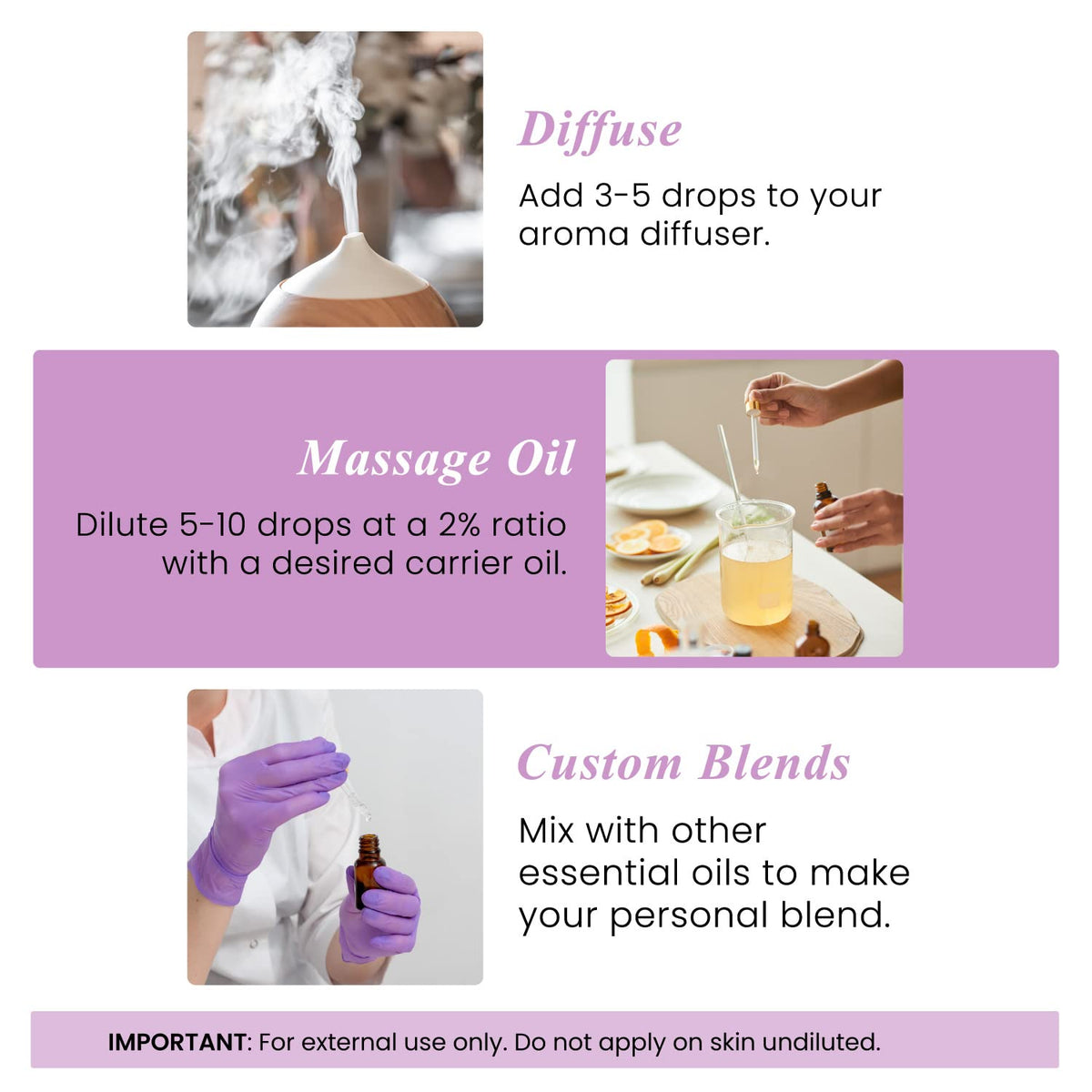 Peppermint Tea Tree Lavender Essential Oil Set 4 Fl. Oz Z75747