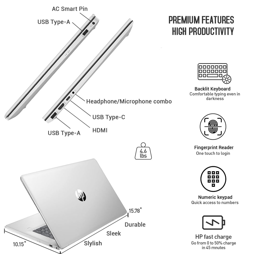 17.3” Touchscreen Laptop, Intel 10-Core i7, 16GB RAM 512GB SSD D787