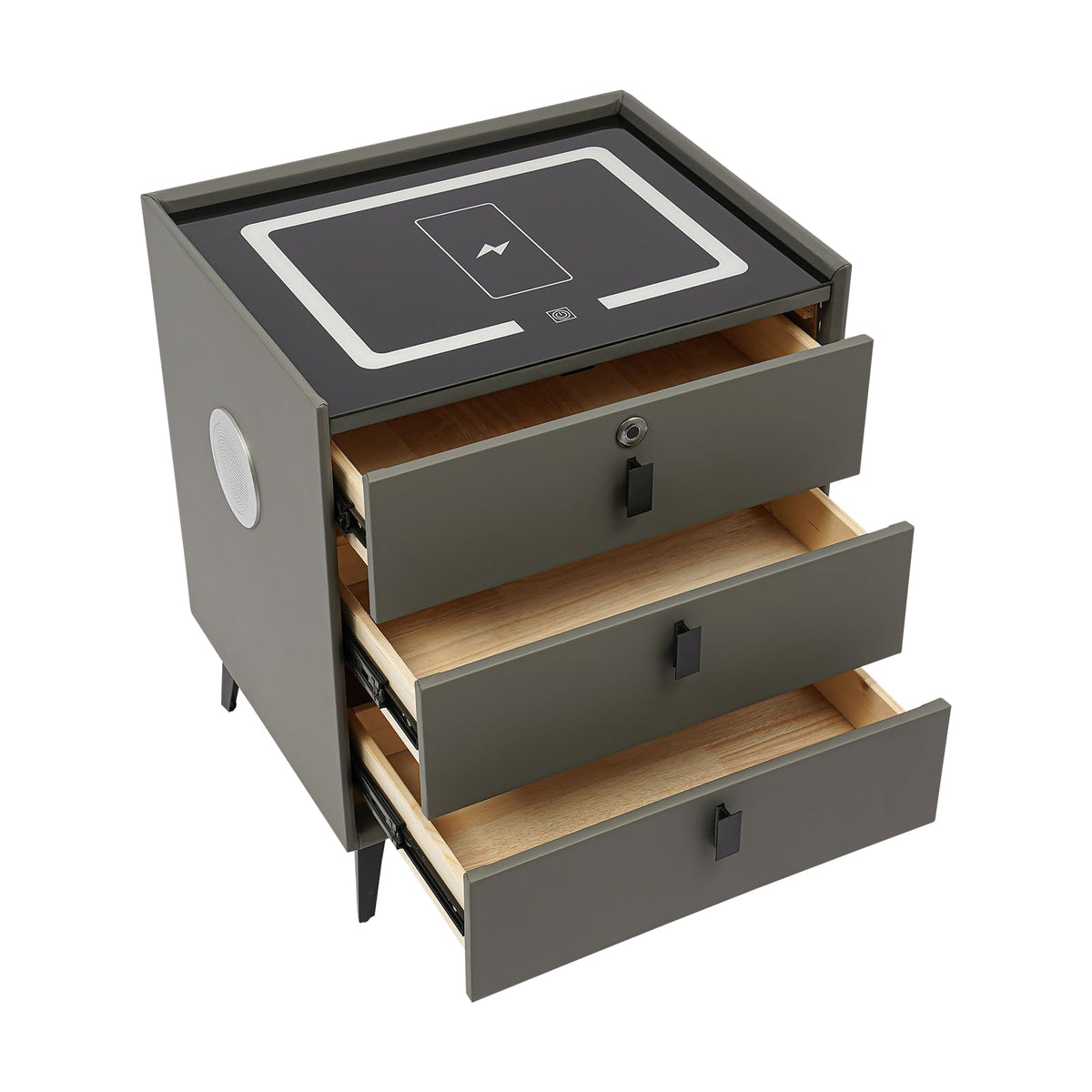 3-Drawer Bluetooth Speaker Nightstand Y7387