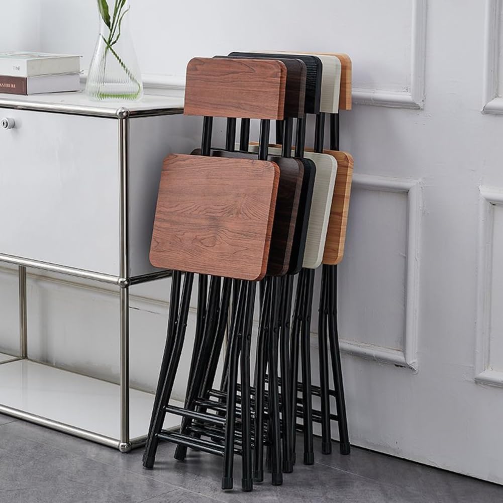 18 Inch Black Metal Folding Bar Stool with Backrest and Footrest I379