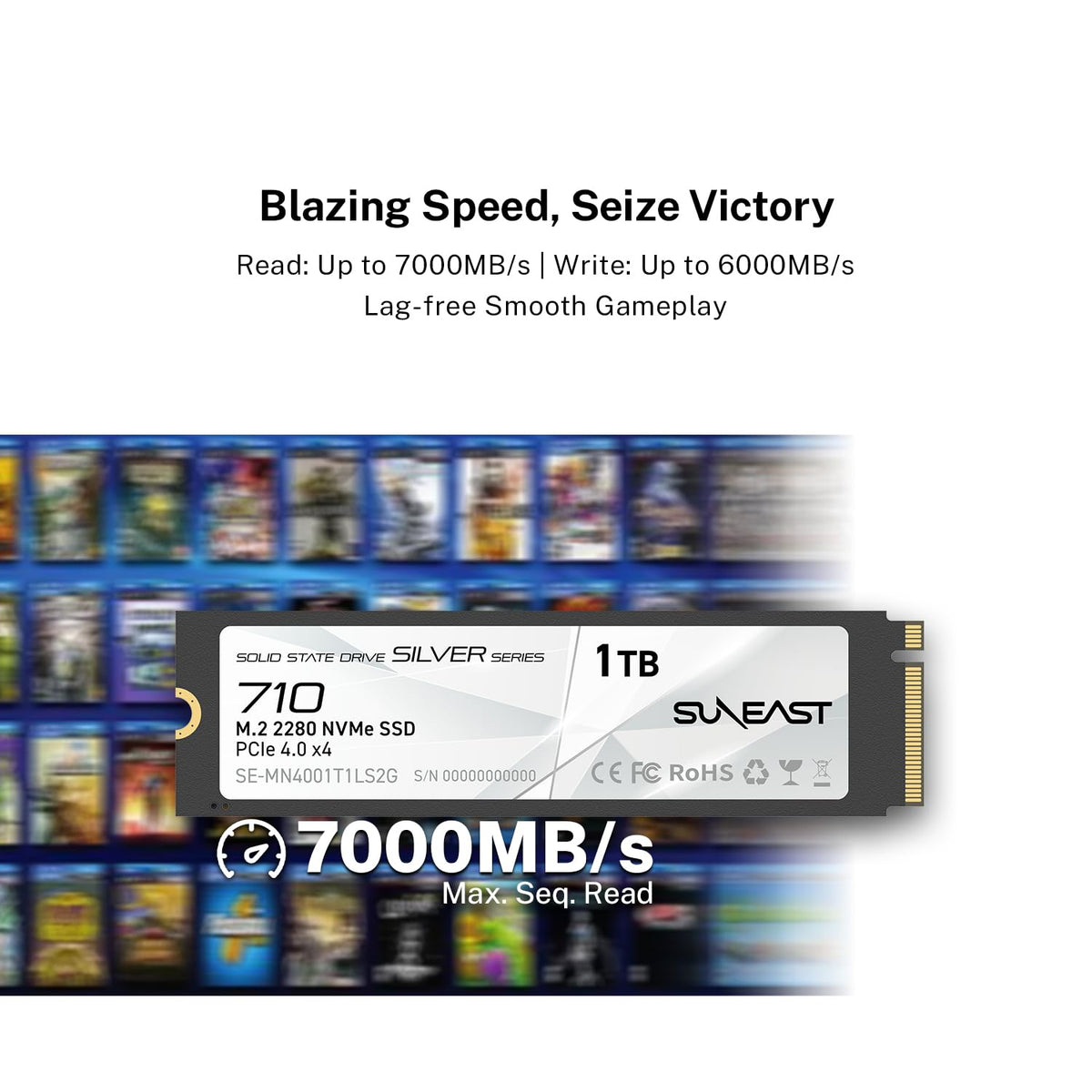 1TB M.2 2280 PCIe4.0 NVMe Internal SSD Z69382