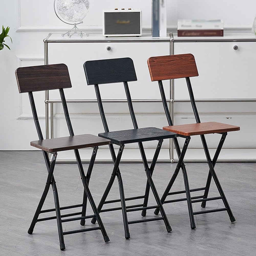 18 Inch Black Metal Folding Bar Stool with Backrest and Footrest I379