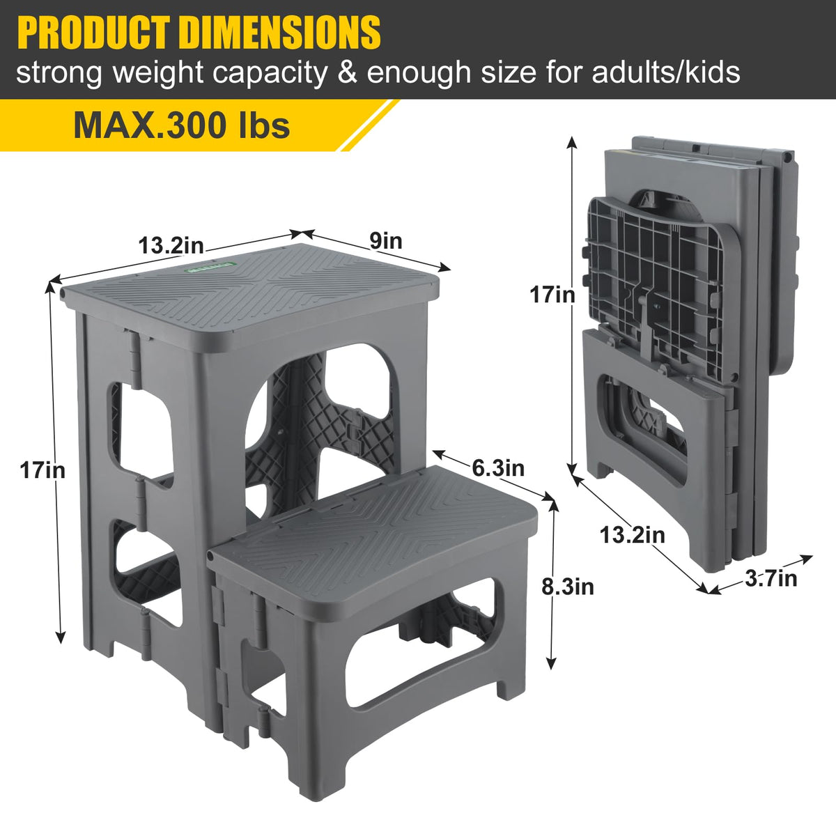 Folding 2-Step Non-Slip Step Stool C487325