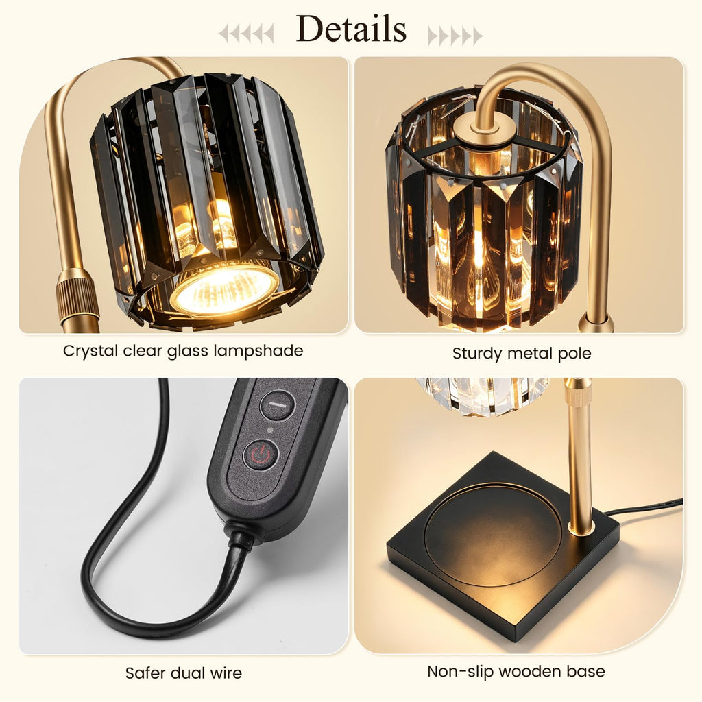 Black Dimmable Candle Warmer Lamp with Timer A59436