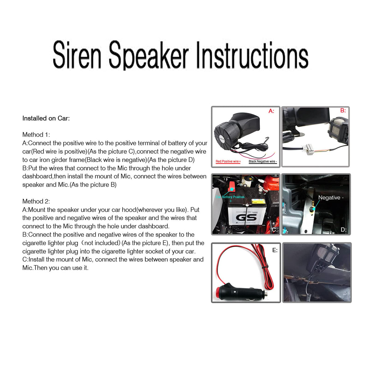 7 Tone 100W 12V Car Siren Horn with Microphone C3224