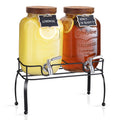 1 Gallon Glass Drink Dispenser with Stand, 2 Pcs J70650