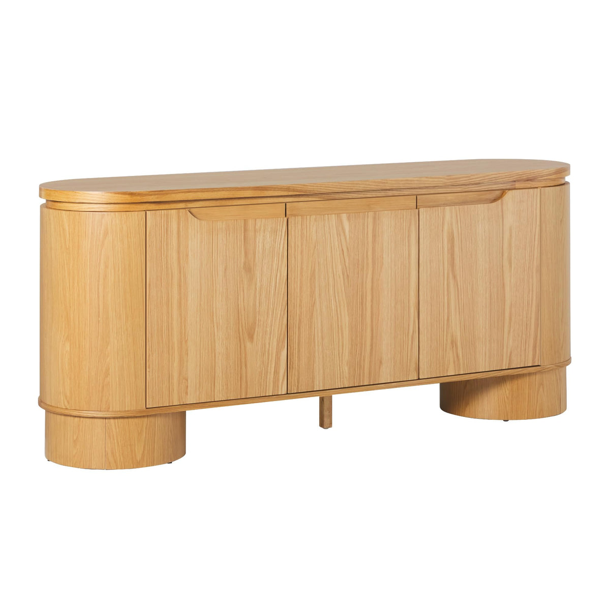 70 Inch White Oak Wood Sideboard TV Stand with Storage Q407172