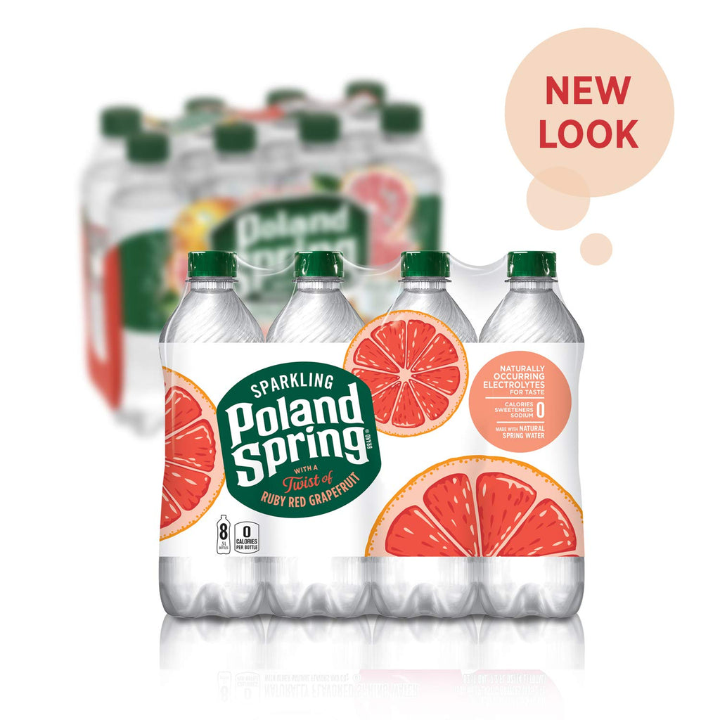 Sparkling Water, Red Ruby Grapefruit, 16.9 Fl Oz, Pack of 8 I650