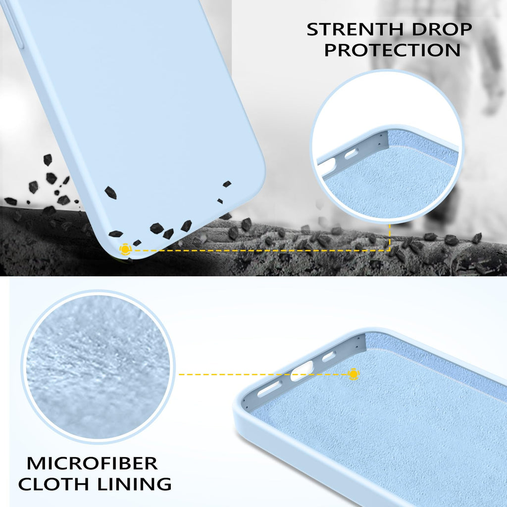 Compatible with iPhone 13 Pro Max Liquid Silicone Phone Case Light Blue T294345