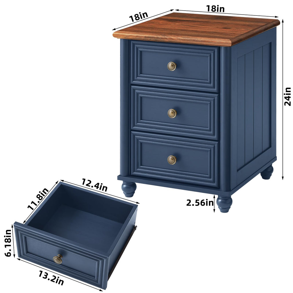 18" Night Stand with 3 Drawers O328