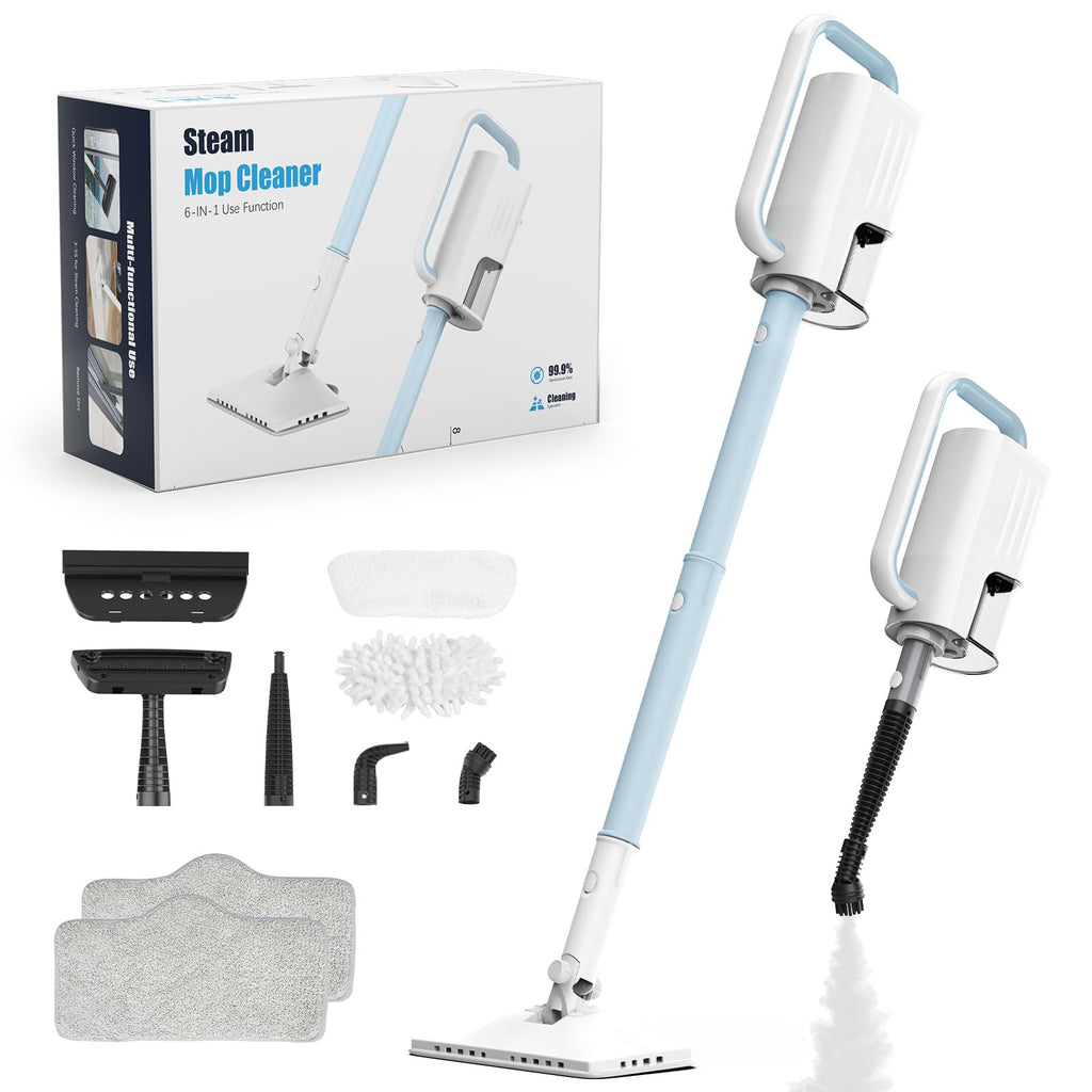 6 in1 Steam Mop Cleaner with 2 Modes, 2 Microfiber Pads, 400ML Removable Tank H87813