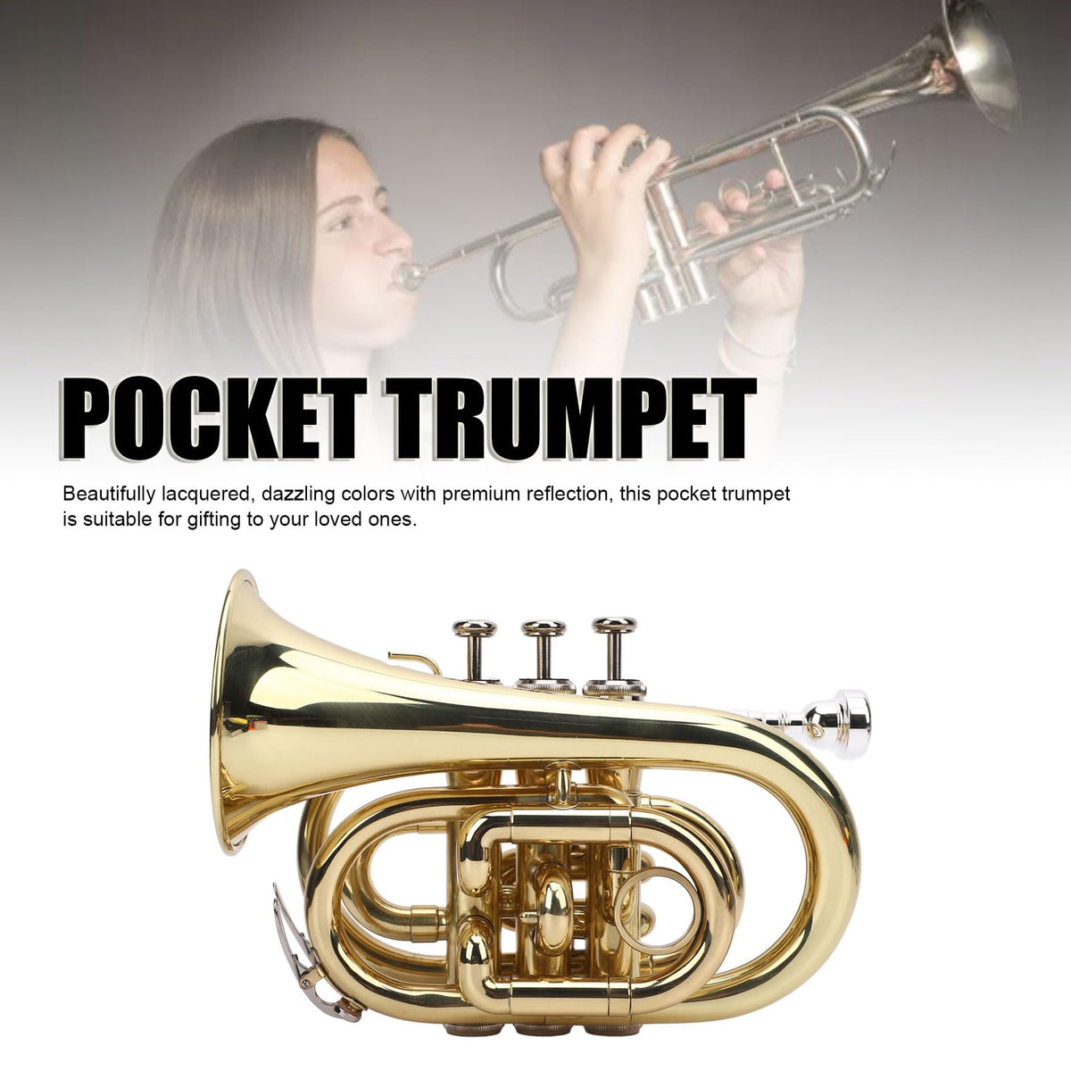 Bb Pocket Trumpet with 7C Mouthpiece and Hard Case N779